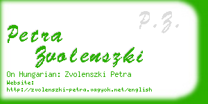 petra zvolenszki business card